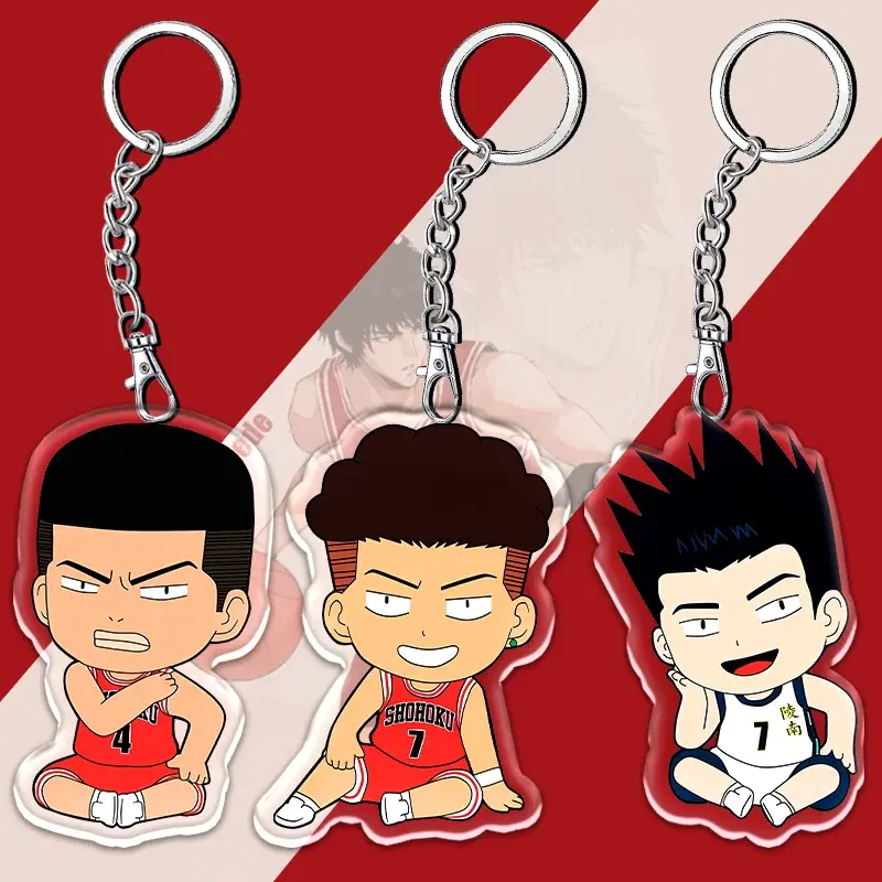 12cm SLAM DUNK Student Backpack Accessories Acrylic Keychain Acrylic Sakuragi Hanamichi Character Pendant Children Holiday Gifts