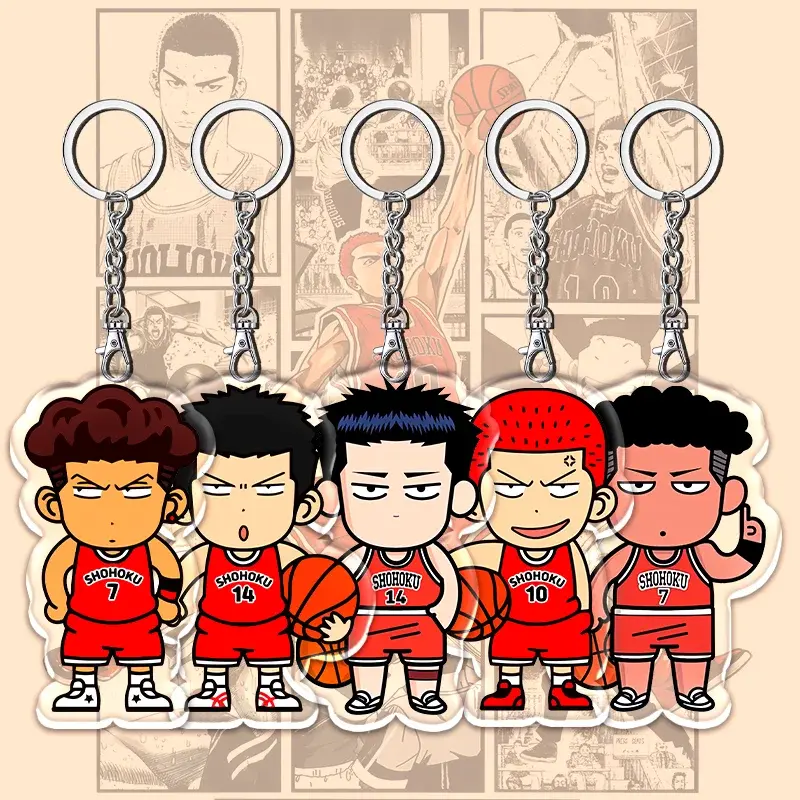 12cm SLAM DUNK Student Backpack Accessories Acrylic Keychain Acrylic Sakuragi Hanamichi Character Pendant Children Holiday Gifts