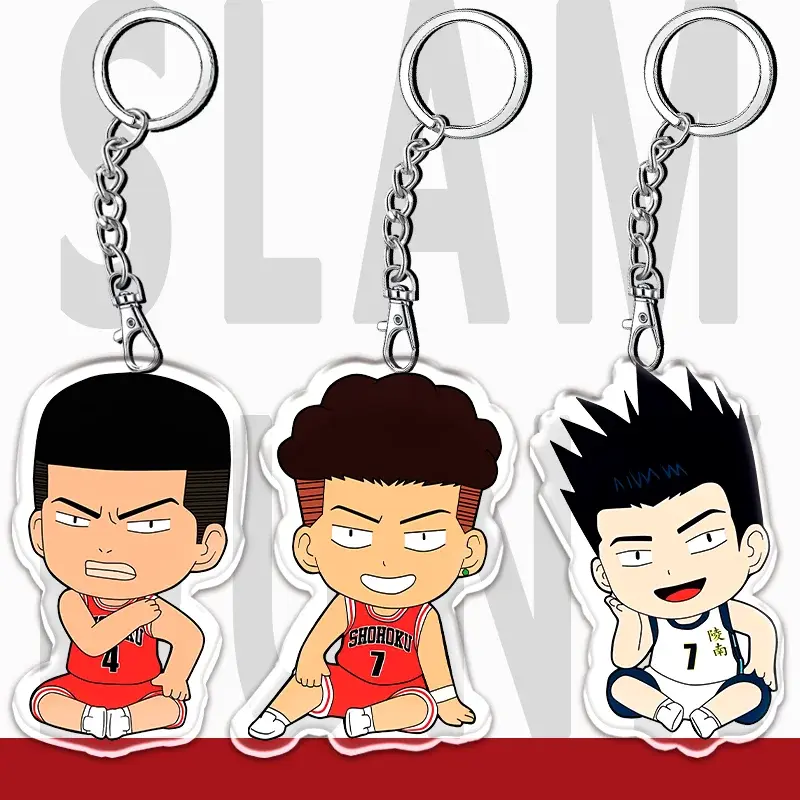 12cm SLAM DUNK Student Backpack Accessories Acrylic Keychain Acrylic Sakuragi Hanamichi Character Pendant Children Holiday Gifts