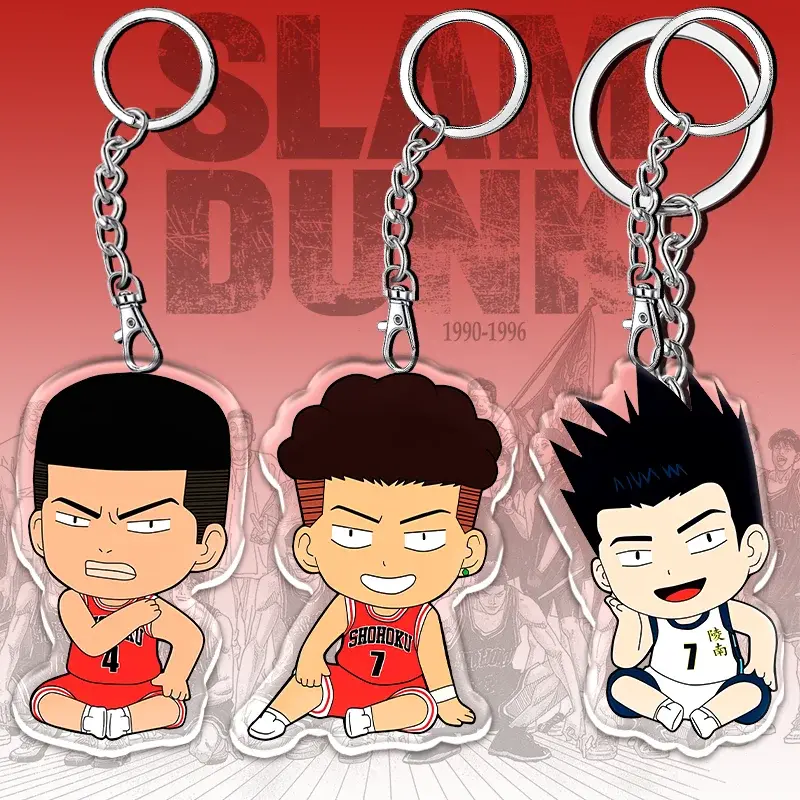 12cm SLAM DUNK Student Backpack Accessories Acrylic Keychain Acrylic Sakuragi Hanamichi Character Pendant Children Holiday Gifts