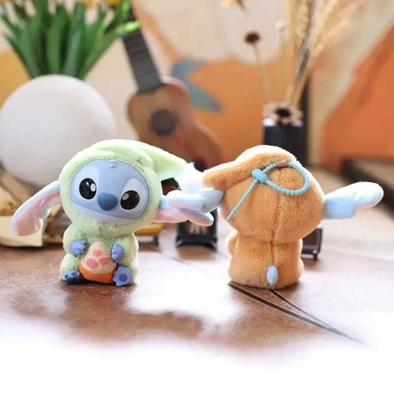 Disney Stitch Plush Toy Kawaii Lilo & Stitch Keychain Doll Snack Before Bed Series Backpack Pendant Birthday and Christmas Gift