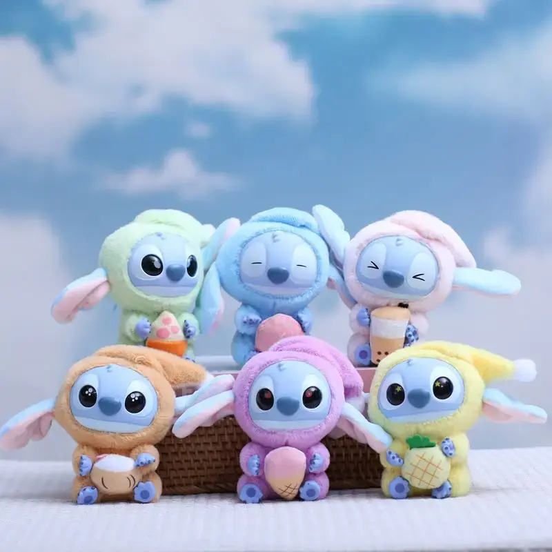 Disney Stitch Plush Toy Kawaii Lilo & Stitch Keychain Doll Snack Before Bed Series Backpack Pendant Birthday and Christmas Gift
