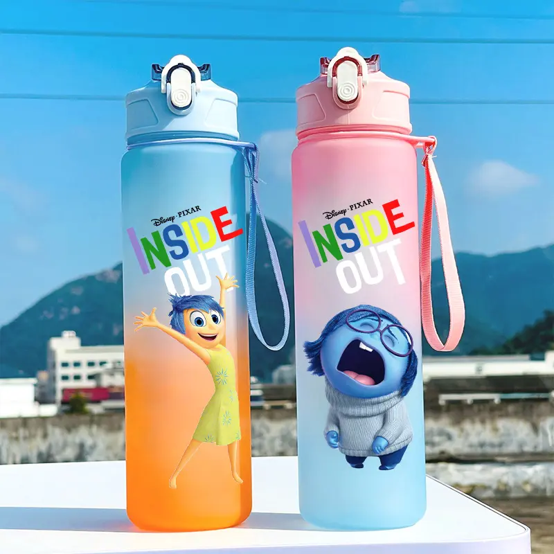 750ml Inside Out Outdoor Large Capacity Camping Drinking Water Tool Student Plastic Sports Water Bottle Gradient Straw Bottle