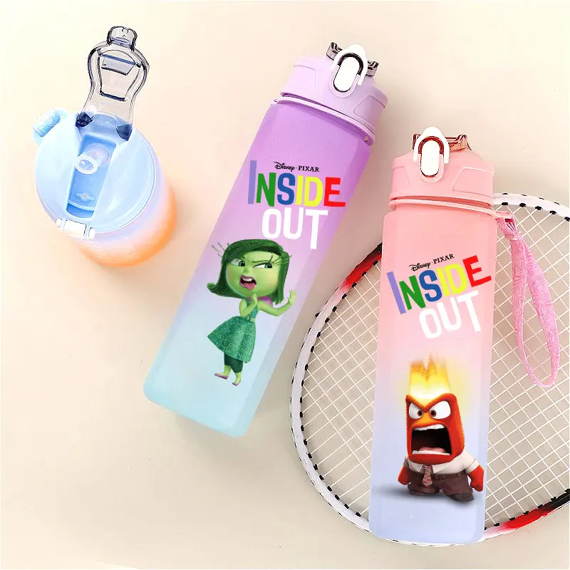 750ml Inside Out Outdoor Large Capacity Camping Drinking Water Tool Student Plastic Sports Water Bottle Gradient Straw Bottle