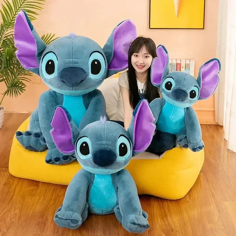 30cm -80cm Disney Giant Size Lilo&Stitch Plush Stuffed Doll Cartoon Animal Couple Sleeping Pillow Softmaterial Toy For Gift