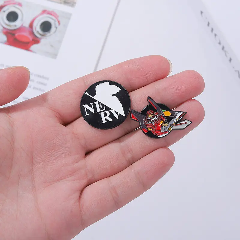 Neon Genesis Evangelion EVA 01 02  Enamel Pins Collect Nerv The Mecha Battle Logo Cartoon Brooch Backpack Collar Lapel Badges