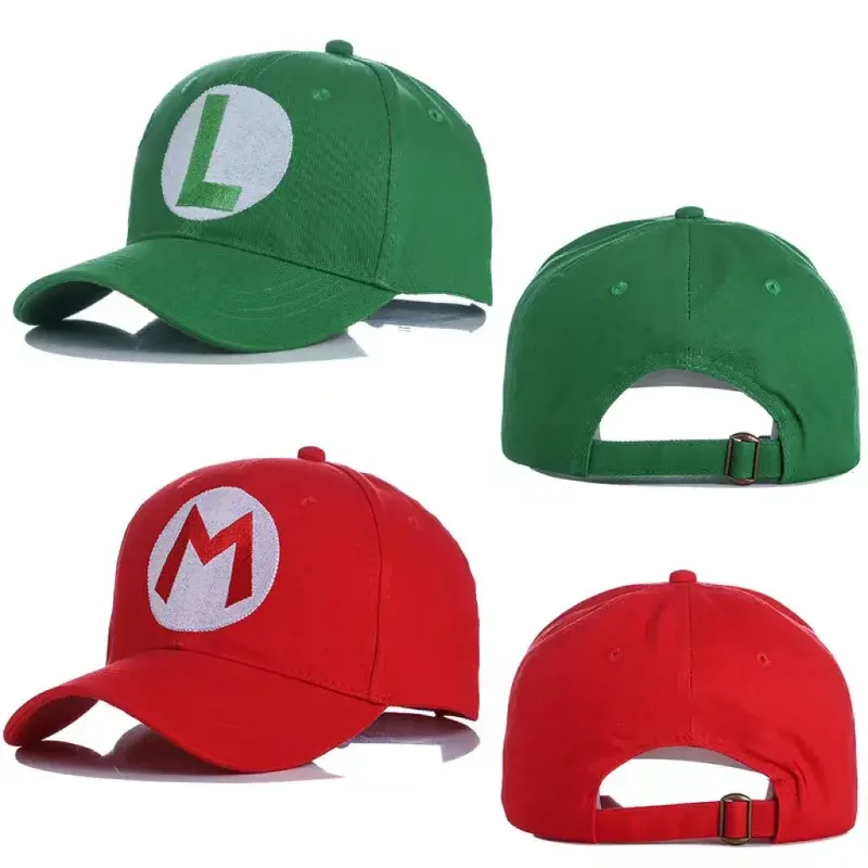 Super Mario Baseball Cap Embroidery Sunshade Adjustable Anime Mario Brothers Cartoon Game Christmas Cosplay Birthday Gift