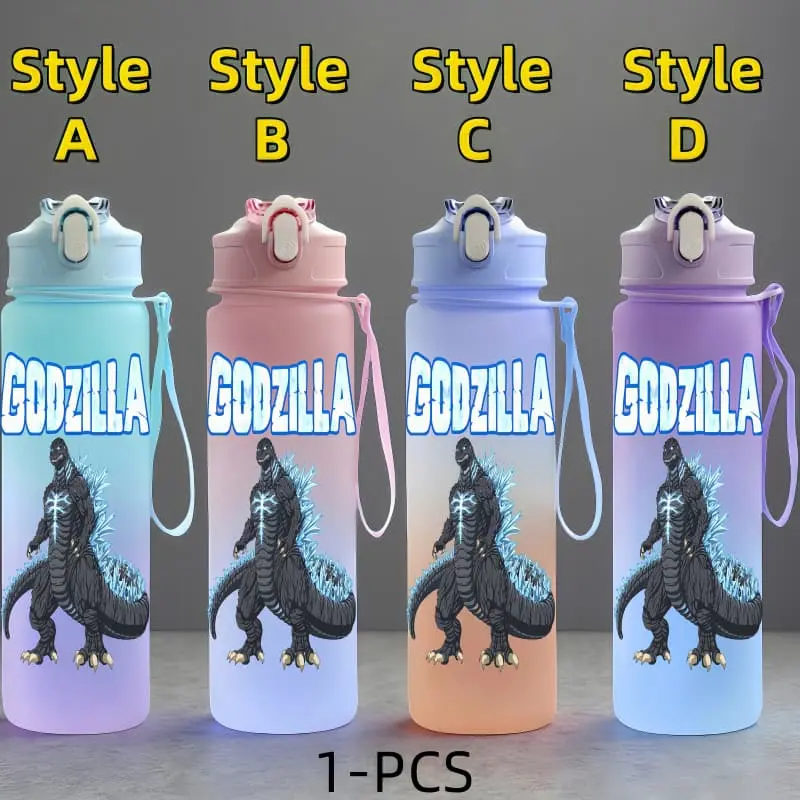 Godzilla Anime Character Water Cup Large Capacity Outdoor Portable Rope Drinking Bottle Children's Gift Drinking Kettle