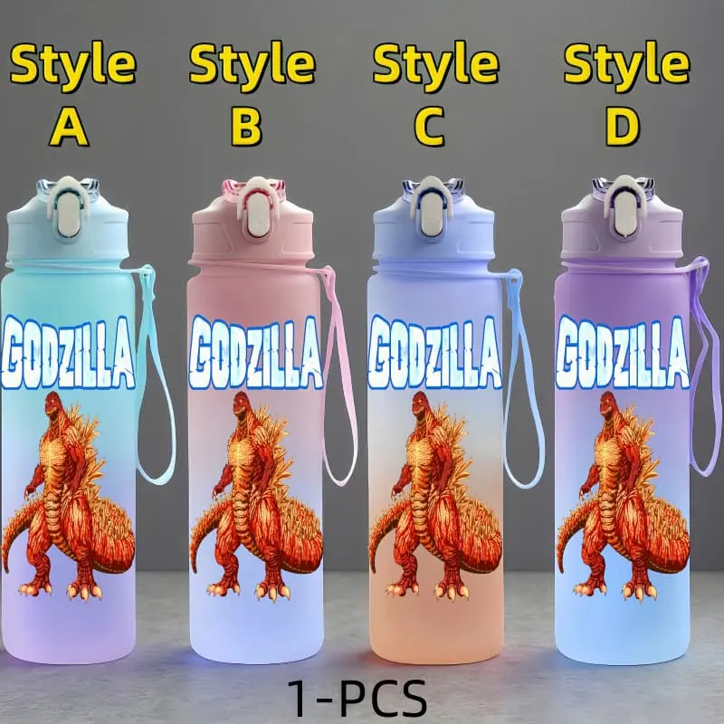 Godzilla Anime Character Water Cup Large Capacity Outdoor Portable Rope Drinking Bottle Children's Gift Drinking Kettle