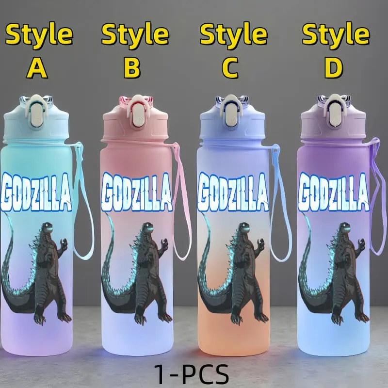 Godzilla Anime Character Water Cup Large Capacity Outdoor Portable Rope Drinking Bottle Children's Gift Drinking Kettle