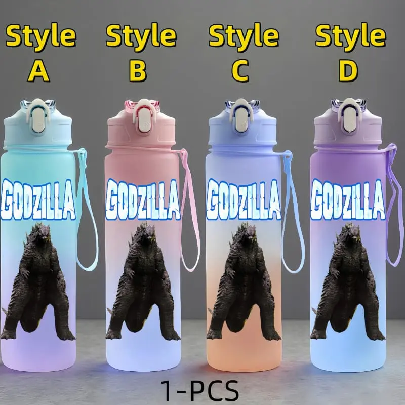 Godzilla Anime Character Water Cup Large Capacity Outdoor Portable Rope Drinking Bottle Children's Gift Drinking Kettle