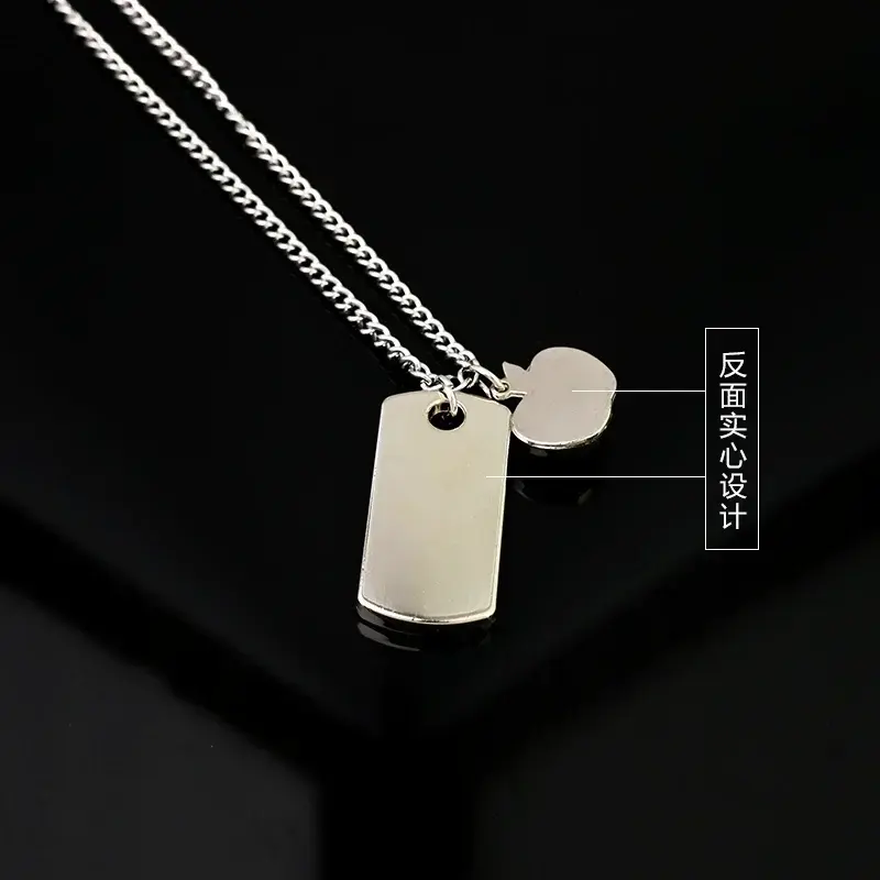 Love and Deepspace Caleb personalized creative game peripheral metal square necklace cartoon stainless steel clavicle chain gift