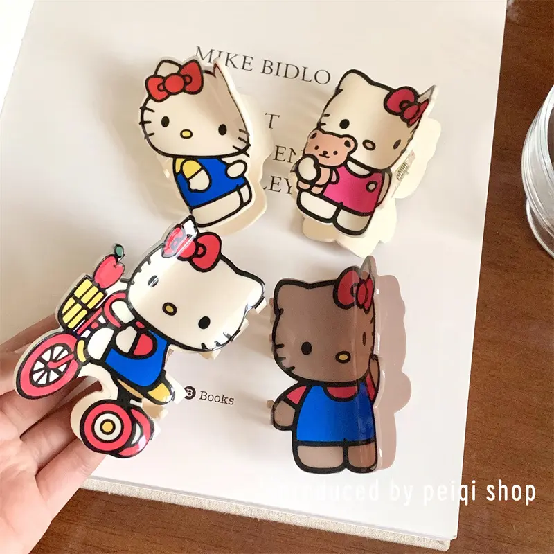 New Sanrio Hello Kitty Hair Clip Kitty Sweet Girl Broken Hair Side Clip Versatile and Cute Student Hair Clip Accessories Gift