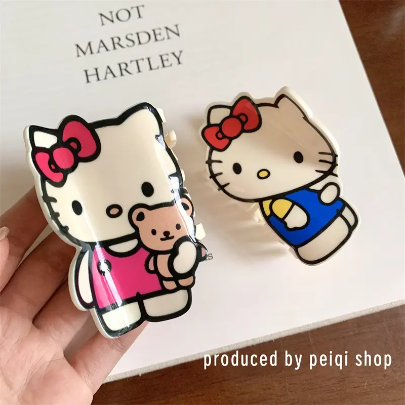 New Sanrio Hello Kitty Hair Clip Kitty Sweet Girl Broken Hair Side Clip Versatile and Cute Student Hair Clip Accessories Gift