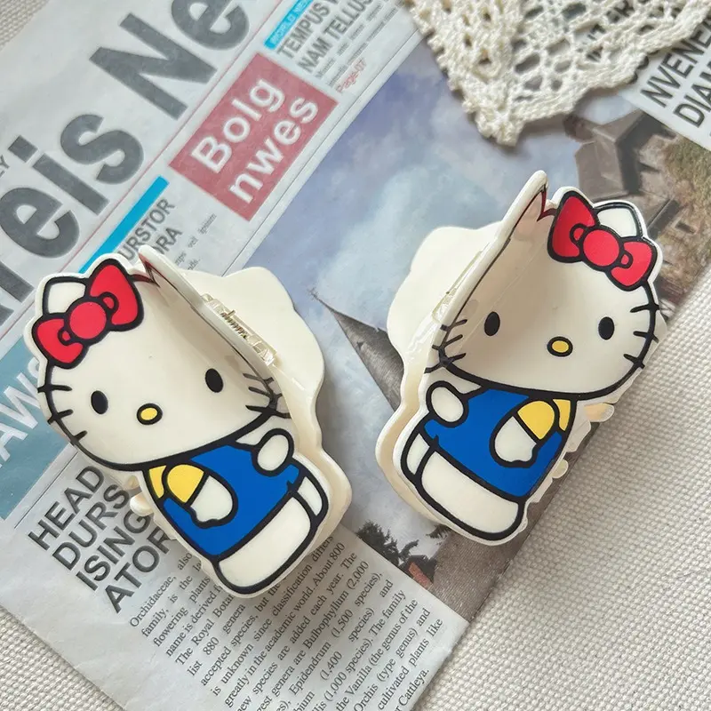 New Sanrio Hello Kitty Hair Clip Kitty Sweet Girl Broken Hair Side Clip Versatile and Cute Student Hair Clip Accessories Gift