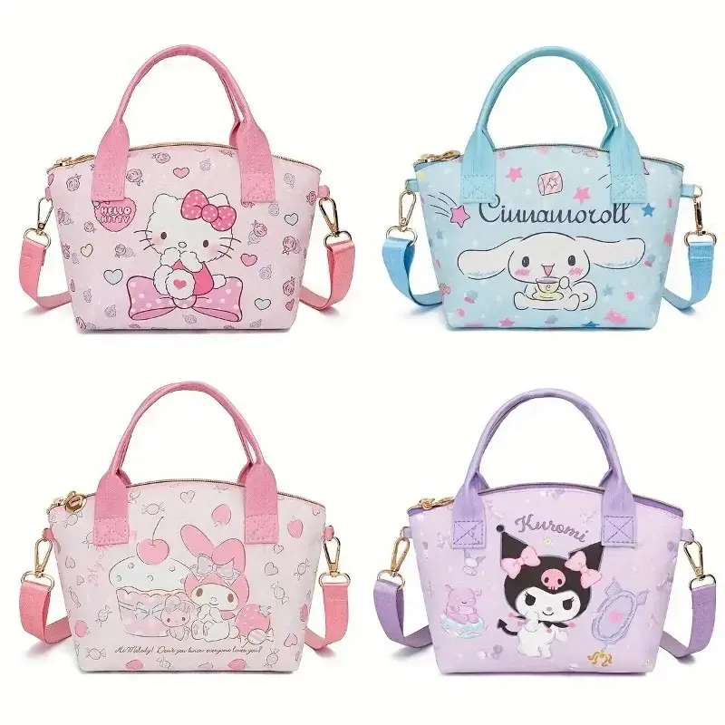 Sanrio kuromi Hello Kitty Cartoon Handbag Anime Crossbody Bag Melody Kuromi Cinnamoroll Hello Kitty PU Shoulder Bag Girl Gift