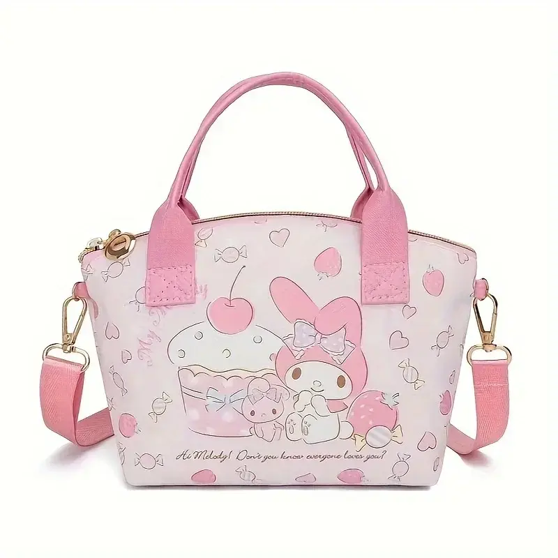 Sanrio kuromi Hello Kitty Cartoon Handbag Anime Crossbody Bag Melody Kuromi Cinnamoroll Hello Kitty PU Shoulder Bag Girl Gift