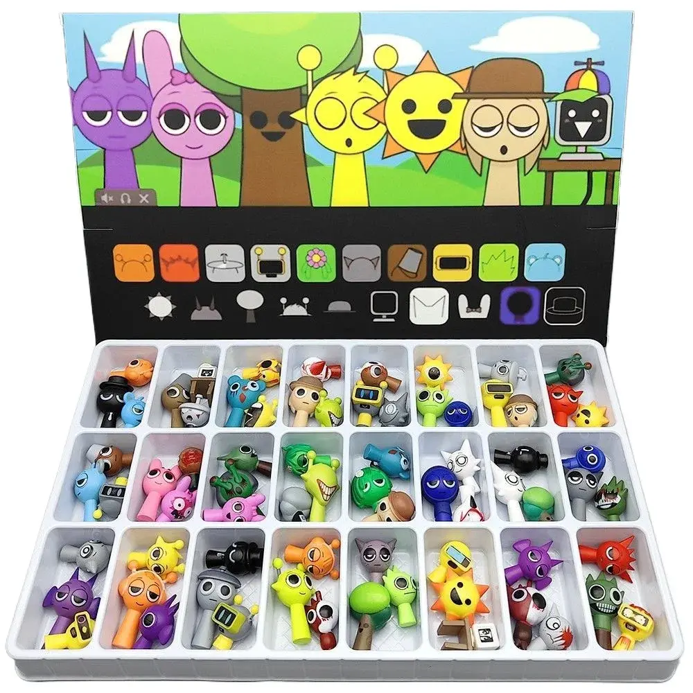 6/72pcs/set Mini Sprunki Action Figure Toy Cartoon Movie Sprunki Wenda Model Doll Figurines Kids Gifts Christmas Gift