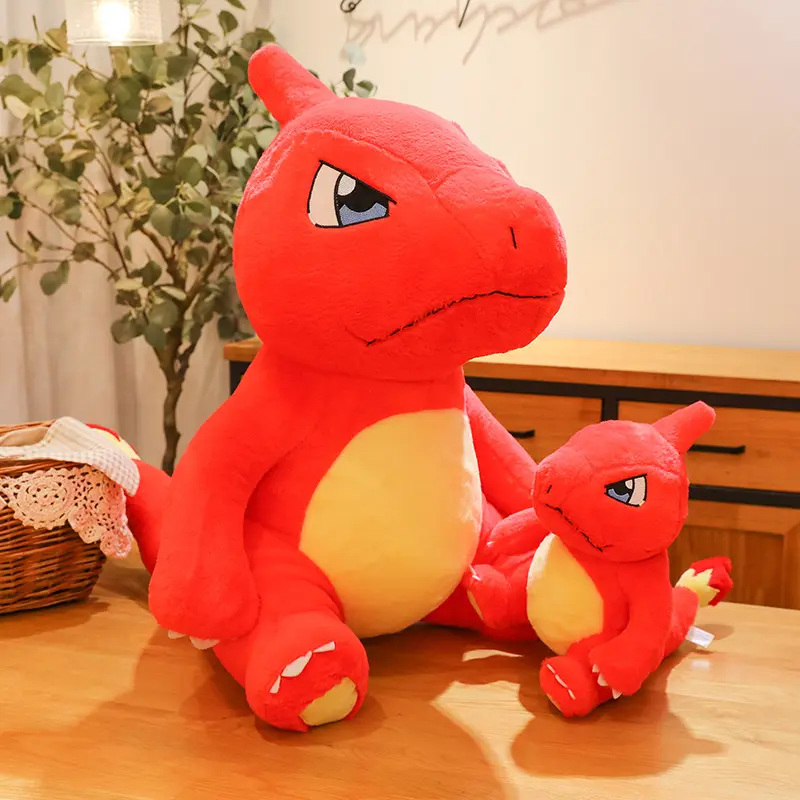 40/80cm Pokemon Large Plush Charmeleon Charmander Huge Toys Anime Doll and Shell Holster Kawaii Plushie Gifts for Childrens