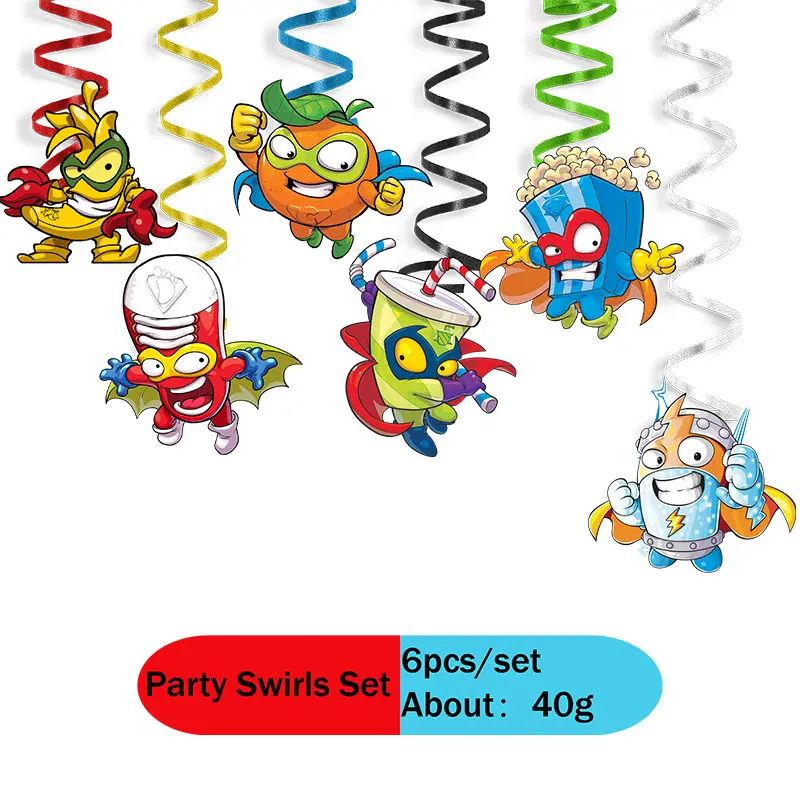 MINISO Superzings Party Decoration Birthday Disposable Tableware Plate Cup Napkin Cake Topper Balloon Baby Shower Kids New Toys