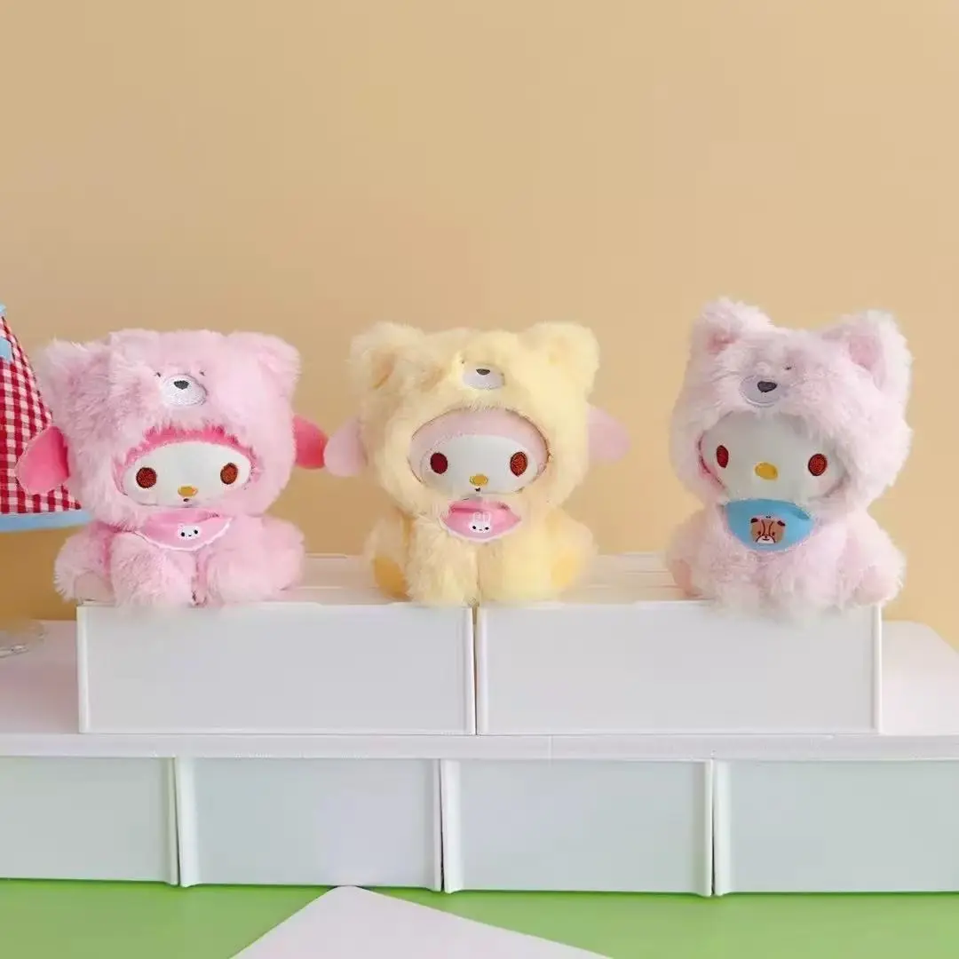 Sanrio Cute Kulomi KT Plush Doll Keychain Melody Cute Pet Doll Bag Holiday Birthday Gift Pendant