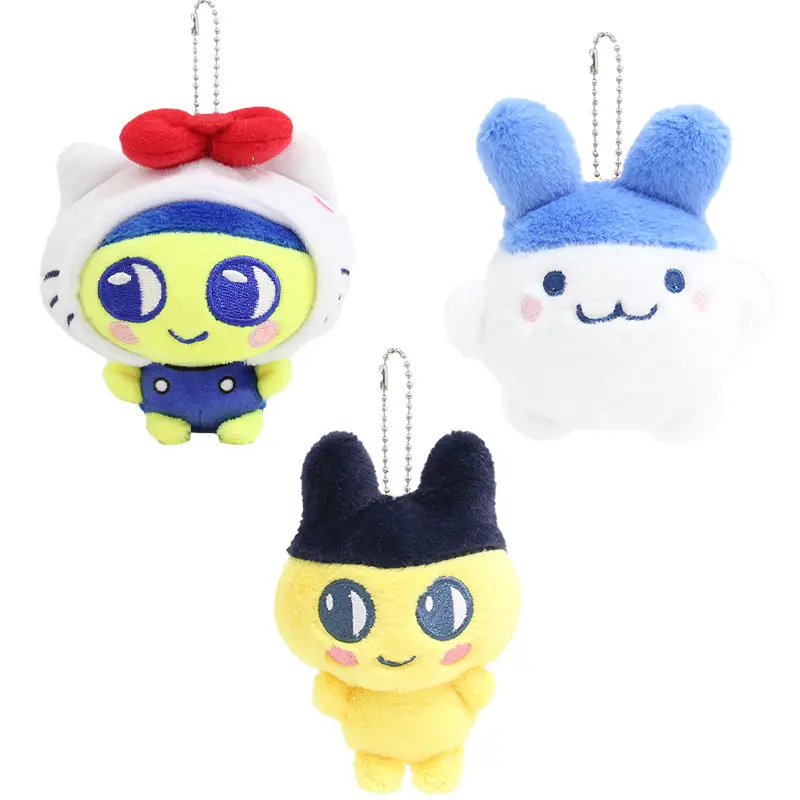 10CM Tamagotchi Anime Mametchi Plush Doll Keychain Kawaii Mimitchi Bag Doll Pendant Kuchipachi Cartoon Doll Cute Girly Heart Gif
