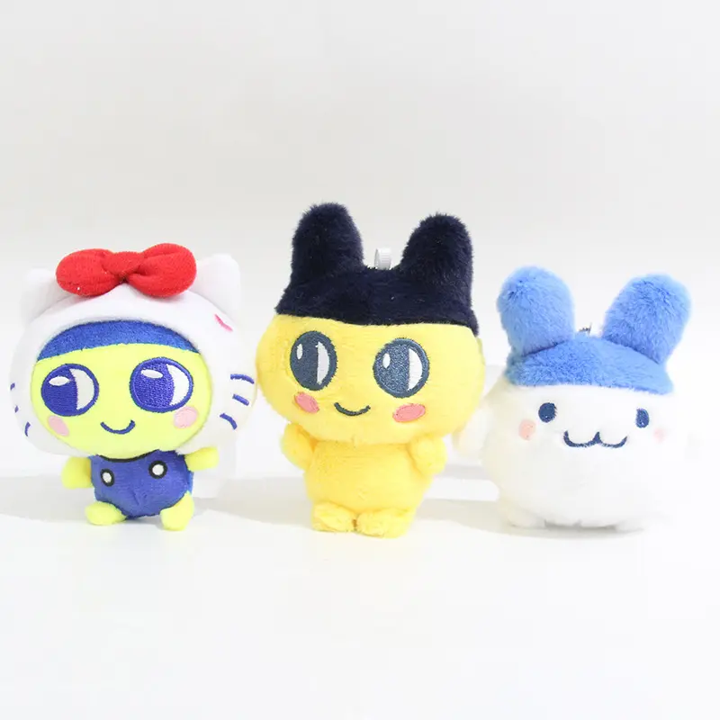 10CM Tamagotchi Anime Mametchi Plush Doll Keychain Kawaii Mimitchi Bag Doll Pendant Kuchipachi Cartoon Doll Cute Girly Heart Gif