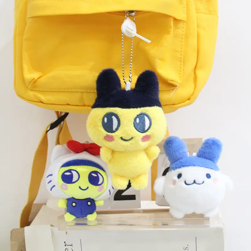 10CM Tamagotchi Anime Mametchi Plush Doll Keychain Kawaii Mimitchi Bag Doll Pendant Kuchipachi Cartoon Doll Cute Girly Heart Gif
