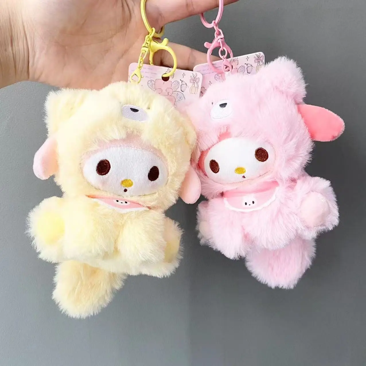 Sanrio Cute Kulomi KT Plush Doll Keychain Melody Cute Pet Doll Bag Holiday Birthday Gift Pendant