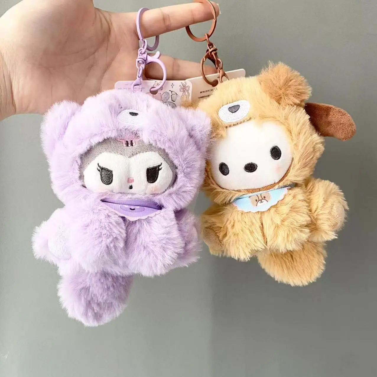 Sanrio Cute Kulomi KT Plush Doll Keychain Melody Cute Pet Doll Bag Holiday Birthday Gift Pendant