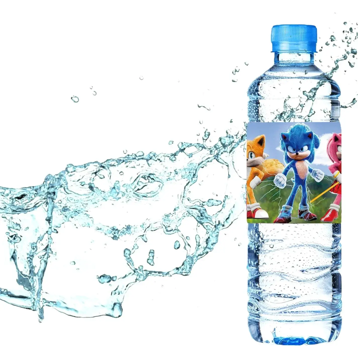Bandai Sonic the Hedgehog Sticker Party Supplies Birthday Party Bottle Sticker Party Juice Cup Sticker Baby Party Decorations