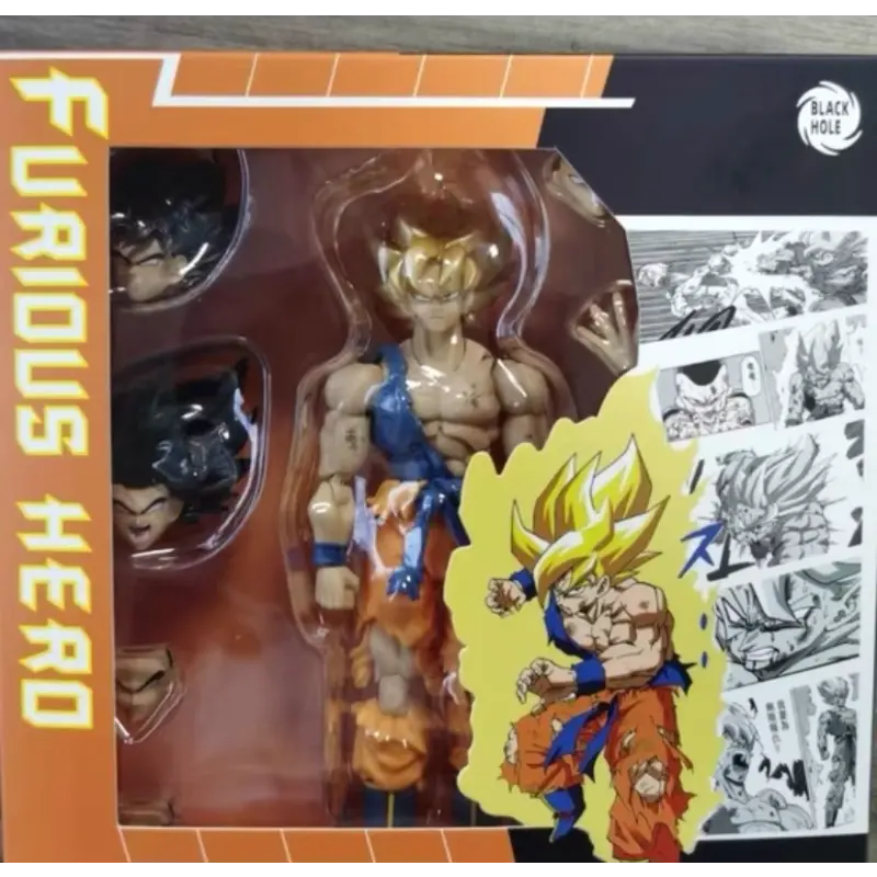 In Stock Black Hole Toys Dragon Ball Z SHF SSJ Battle Damaged Super Saiyan Furious Hero Son Goku Anime Action Figure Model Gift