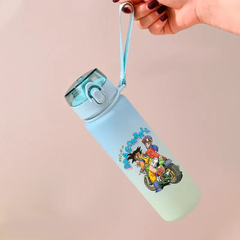 550ml Dragon Ball Water Bottle Large Capacity Portable Outdoor Sports Childrens Water Cup Gifts Son Goku Saiyan Graduated flask