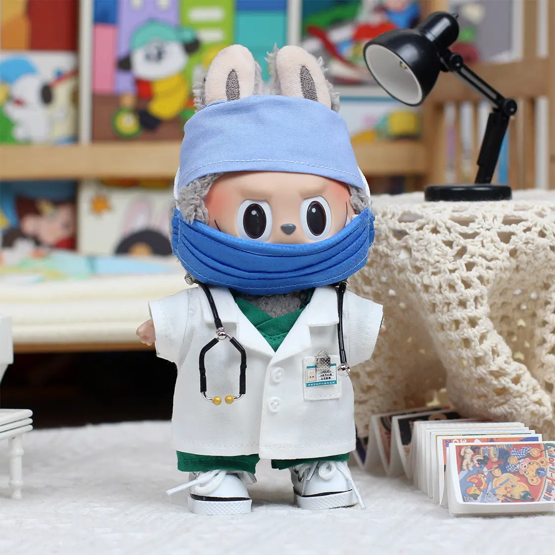 For 17cm Vinyl  Labuabu Clothes Doctor Uniform Set Nurse clothing gift