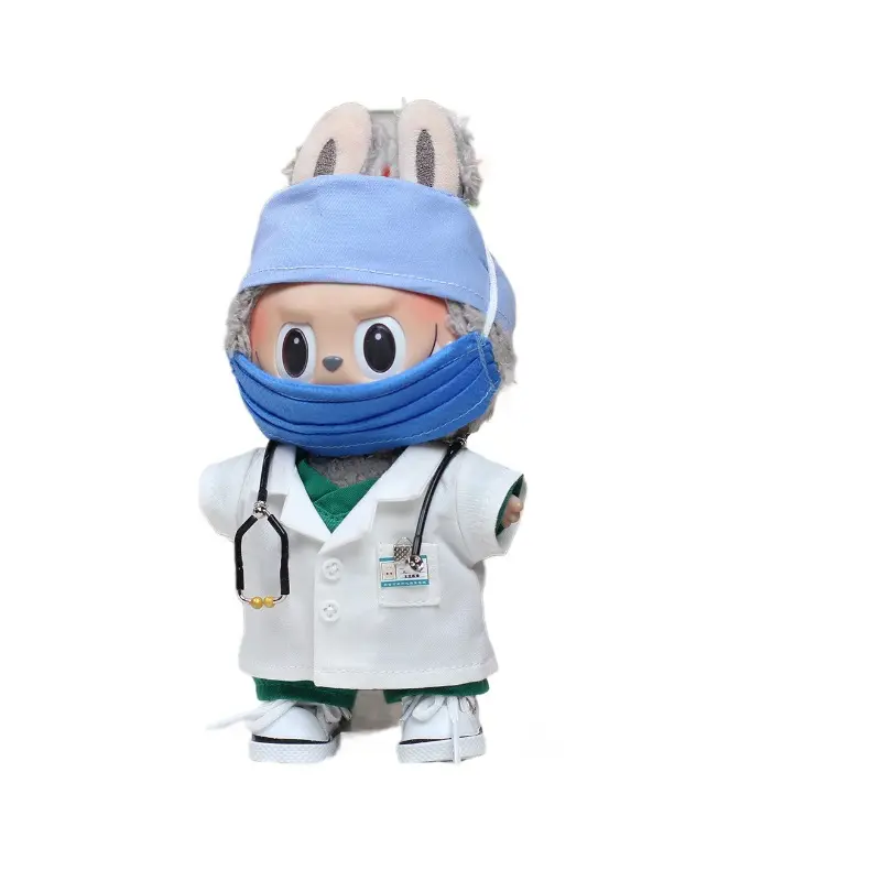 For 17cm Vinyl  Labuabu Clothes Doctor Uniform Set Nurse clothing gift