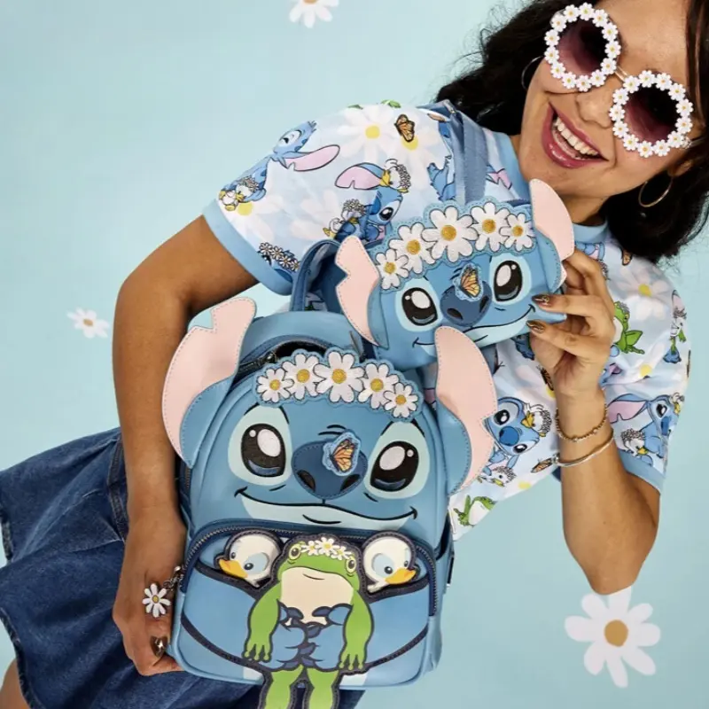Cartoon Stitch Backpack Anime Cute 3D Large-Capacity School Bag Fashion High Quality Trend Casual Children Backpack Girl Gift