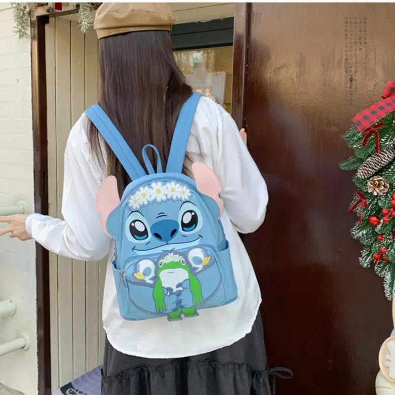 Cartoon Stitch Backpack Anime Cute 3D Large-Capacity School Bag Fashion High Quality Trend Casual Children Backpack Girl Gift