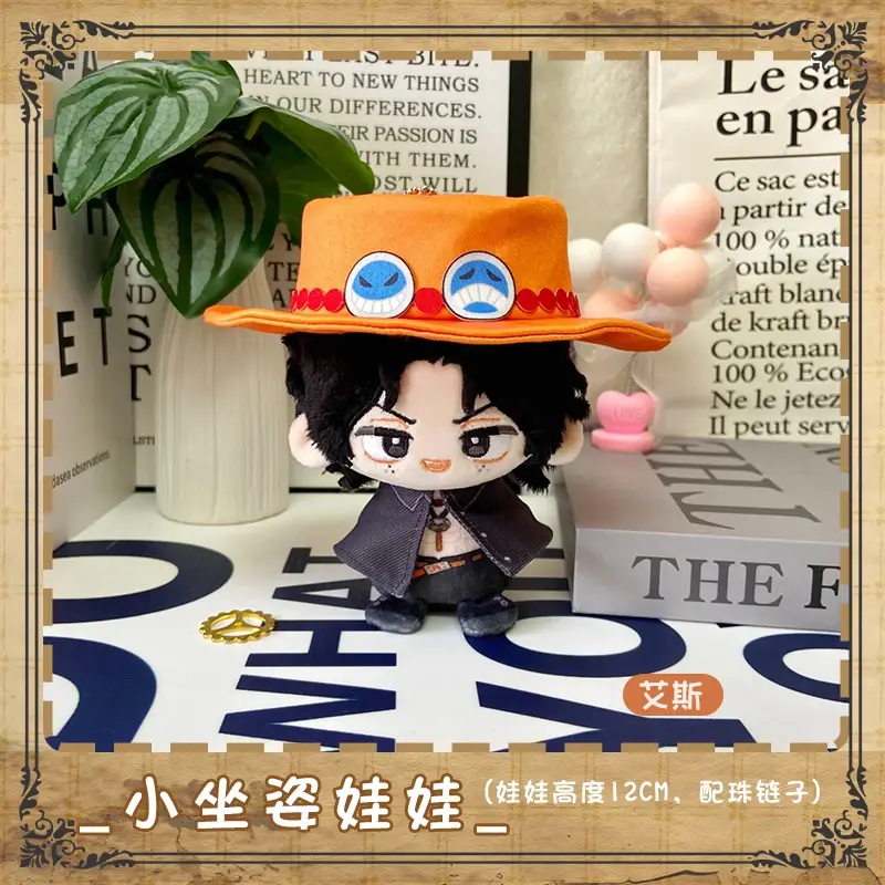 12cm Anime One Piece Luffy Zoro Sanji Ace Plush Pendant Toys Keychain Cartoon Decor Toys Cotton Dolls Children Funny Toys