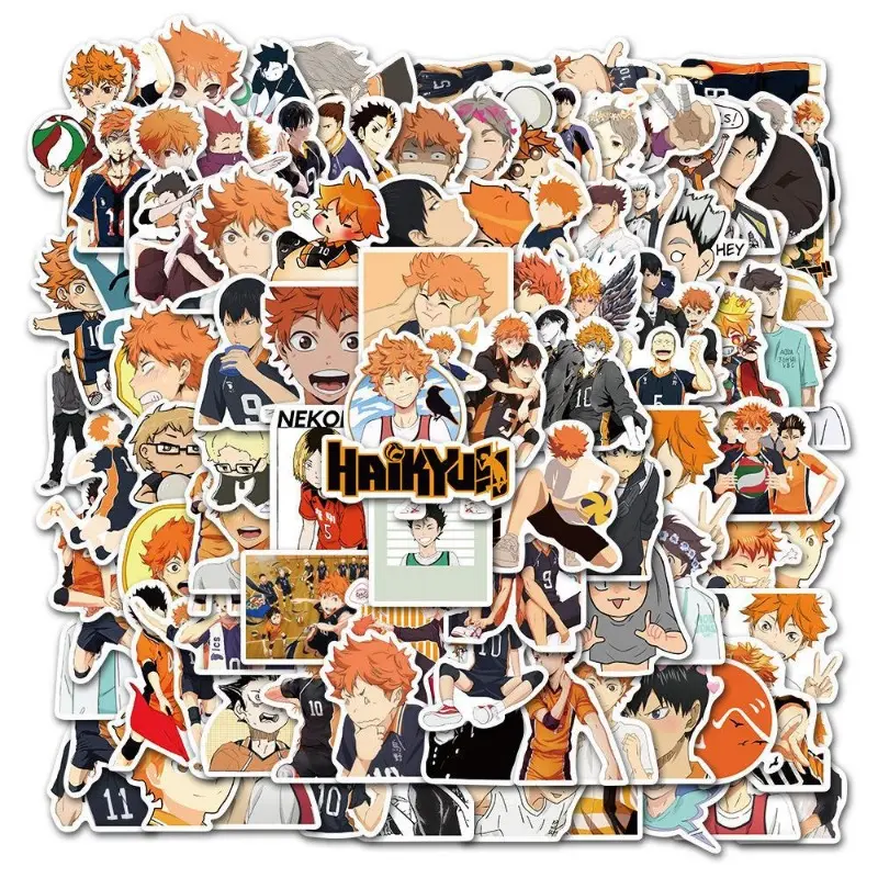 100pcs Cartoon Japanese Classic Anime Sticker Pack Skateboard Laptop Motorcycle Motorcycle DIY Sticker Children's Toys