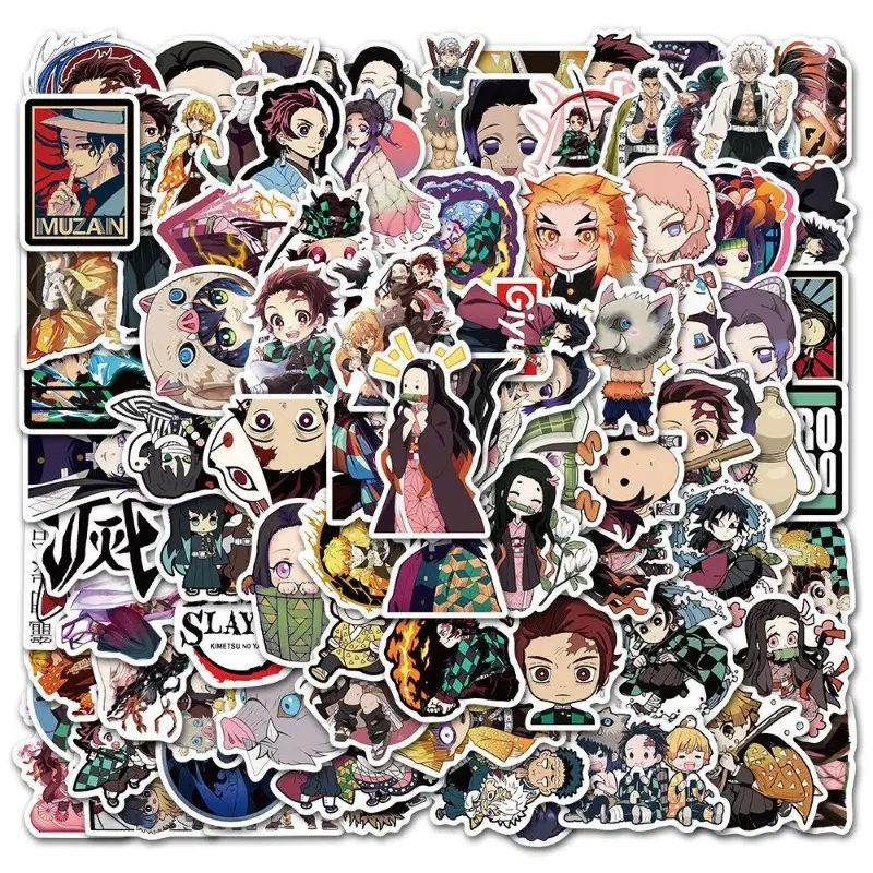 100pcs Cartoon Japanese Classic Anime Sticker Pack Skateboard Laptop Motorcycle Motorcycle DIY Sticker Children's Toys
