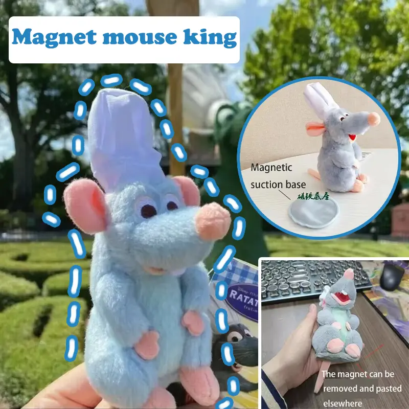 Ratatouille Chef Remy Magnetic Shoulder Plush Toy Doll Anime Cartoon Kawaii Creativity Decoration Toys Kid Birthday Gifts