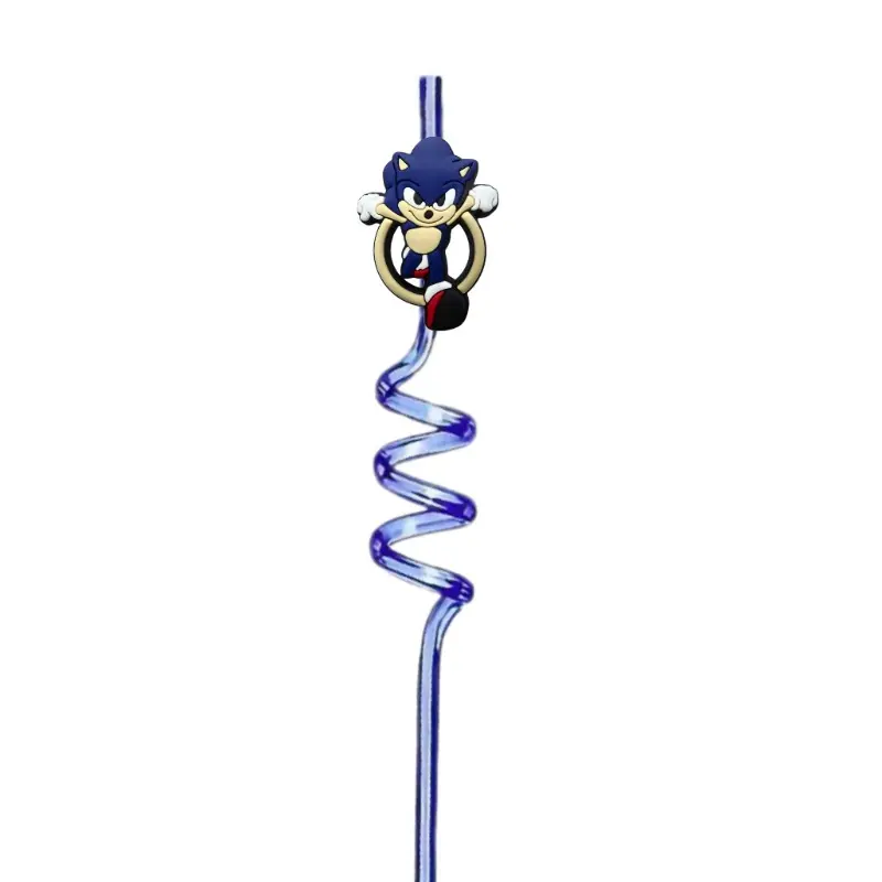 8pcs New Sonics Fashion Drinking Straws Reusable Straw Birthday Party Decoration Baby Shower Anime Cartoon Party Supplies Toy