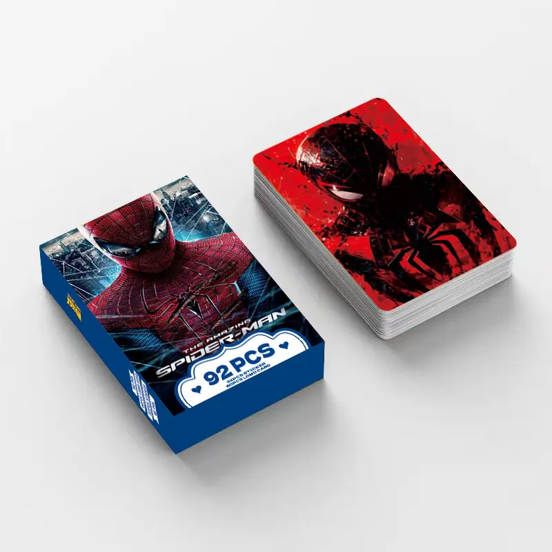 Spider Man HD photo card anime peripheral box collection card greeting card sticker 92pcs LOMO card