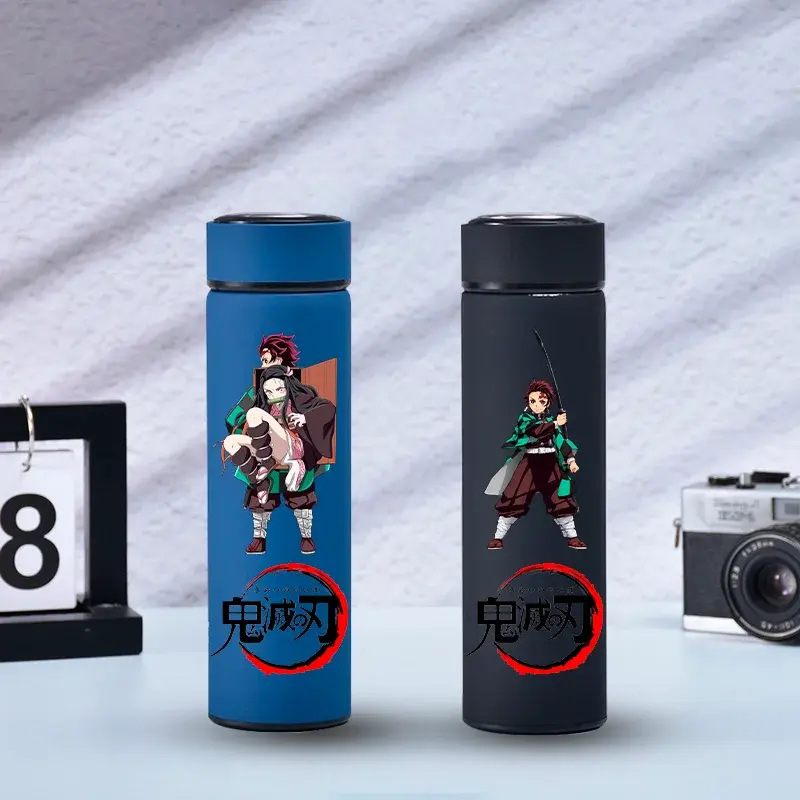 500ML Demon Slayer Anime Stainless Steel Water Cup Portable Large Capacity Outdoor Water Bottle Hot Ice Water Insulated Cup