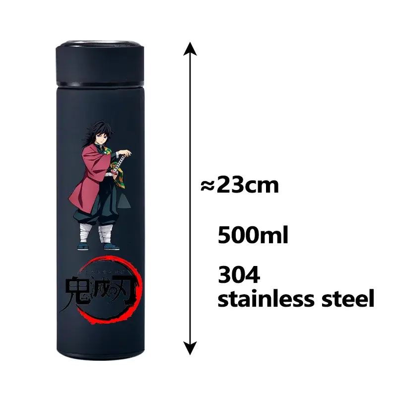 500ML Demon Slayer Anime Stainless Steel Water Cup Portable Large Capacity Outdoor Water Bottle Hot Ice Water Insulated Cup