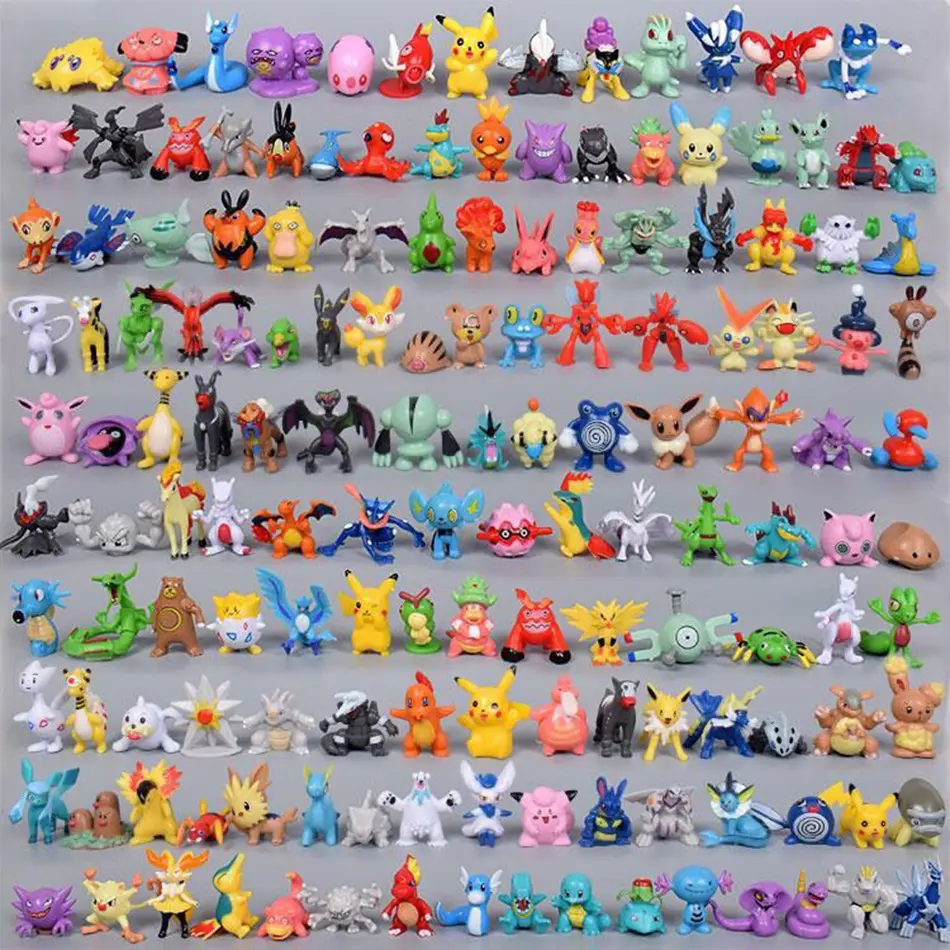 24-144Pcs Different Style Pokemon Anime Figure Pikachu Action Model 2-3CM Not Repeating Mini Model Doll Toy Kids Christmas Gifts