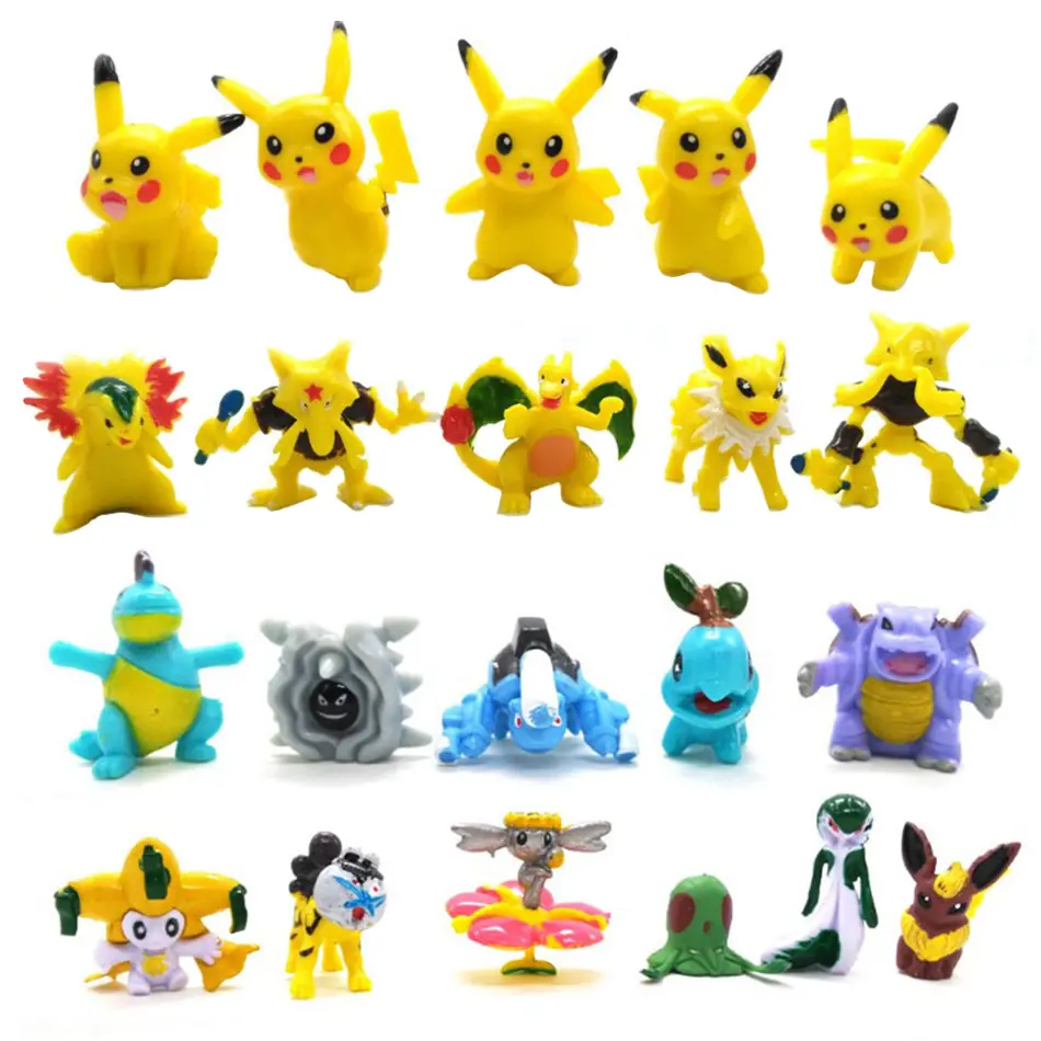 24-144Pcs Different Style Pokemon Anime Figure Pikachu Action Model 2-3CM Not Repeating Mini Model Doll Toy Kids Christmas Gifts