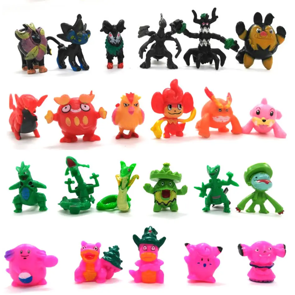 24-144Pcs Different Style Pokemon Anime Figure Pikachu Action Model 2-3CM Not Repeating Mini Model Doll Toy Kids Christmas Gifts