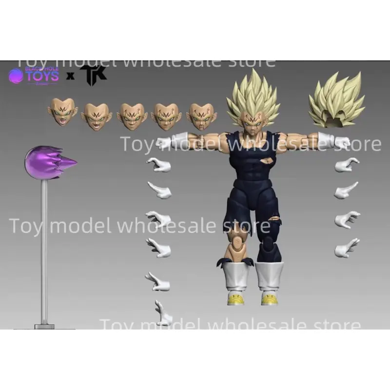 Black Hole Toys & TK Dragon Ball Z SHF Super Saiyan SSJ Majin Vegeta Battle Damage Vegeta Anime Action Figures Models Collector