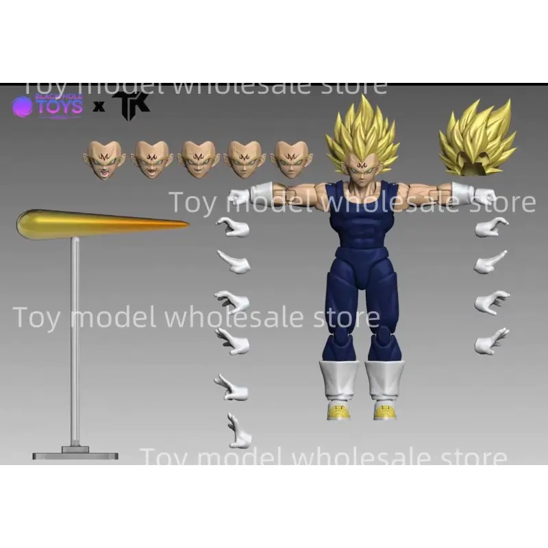 Black Hole Toys & TK Dragon Ball Z SHF Super Saiyan SSJ Majin Vegeta Battle Damage Vegeta Anime Action Figures Models Collector